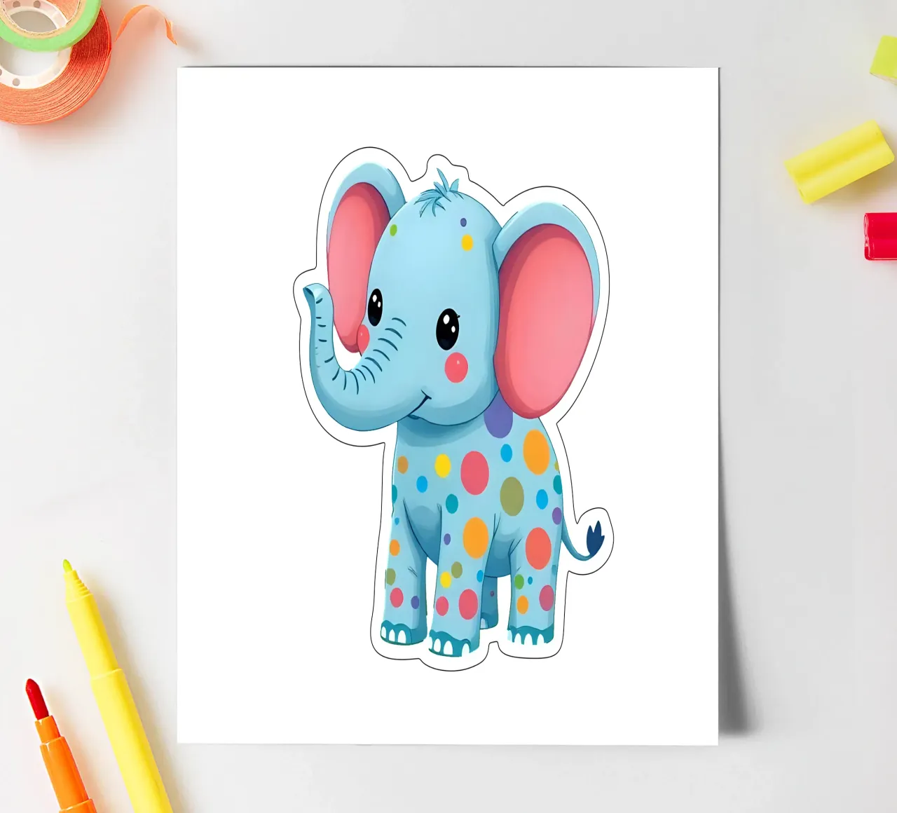 Elephant_4a sticker sheet by Tierisch bunt by LK