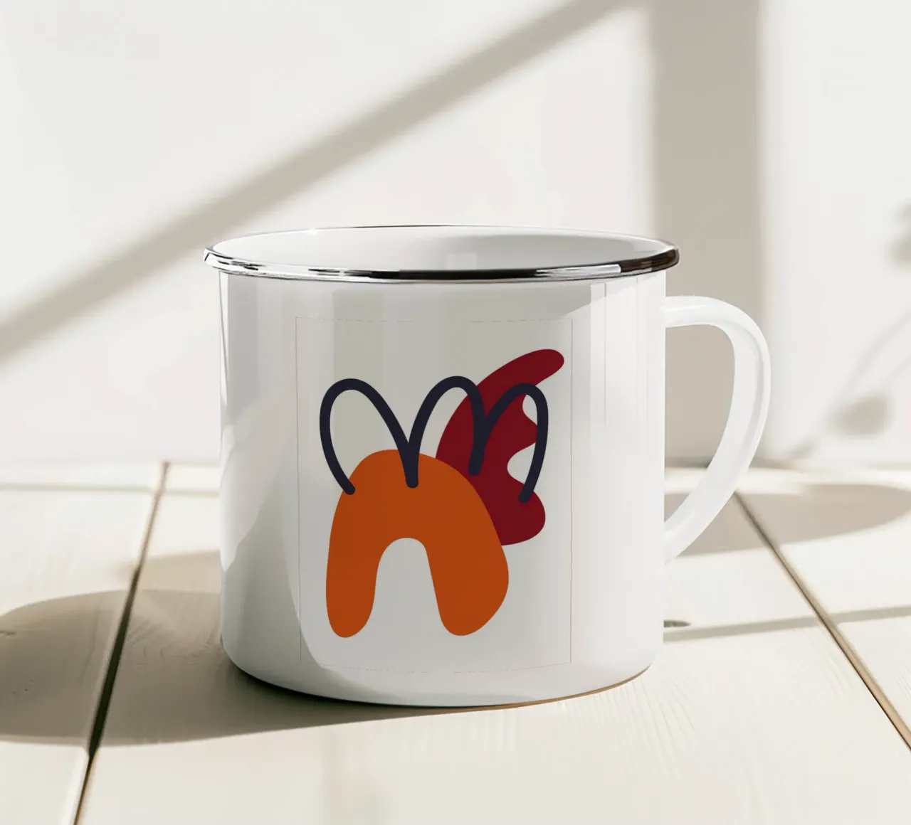 Bold abstract shapes emaille mok van LisaArtes