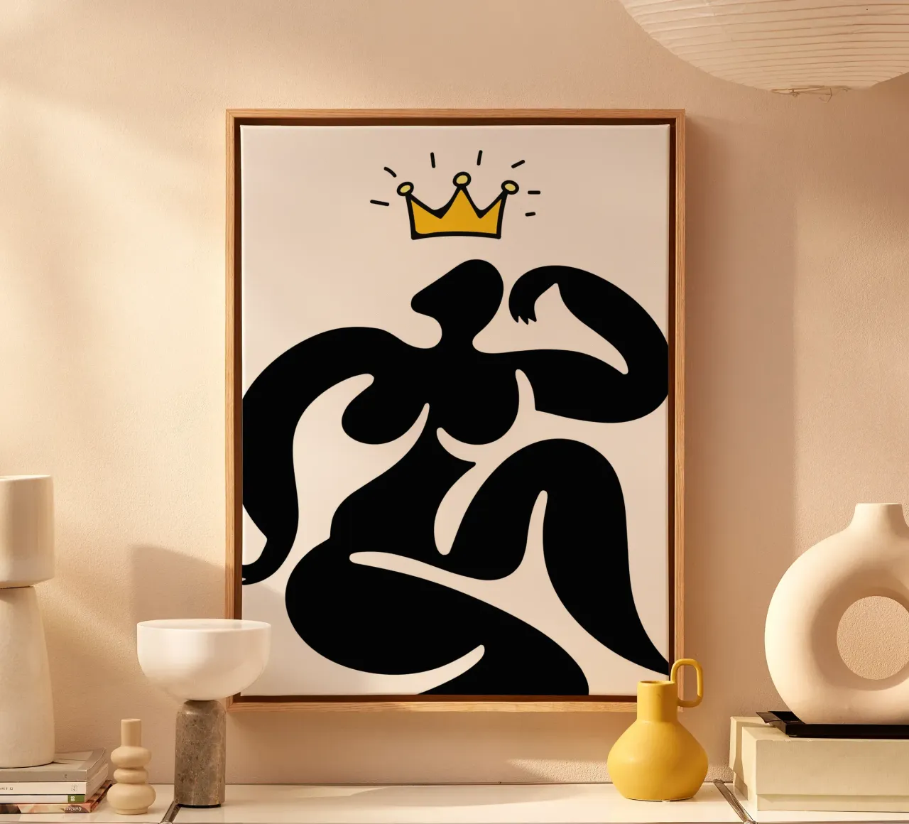 Pose with crown tela con Cornice a cassetta da edsonramosart