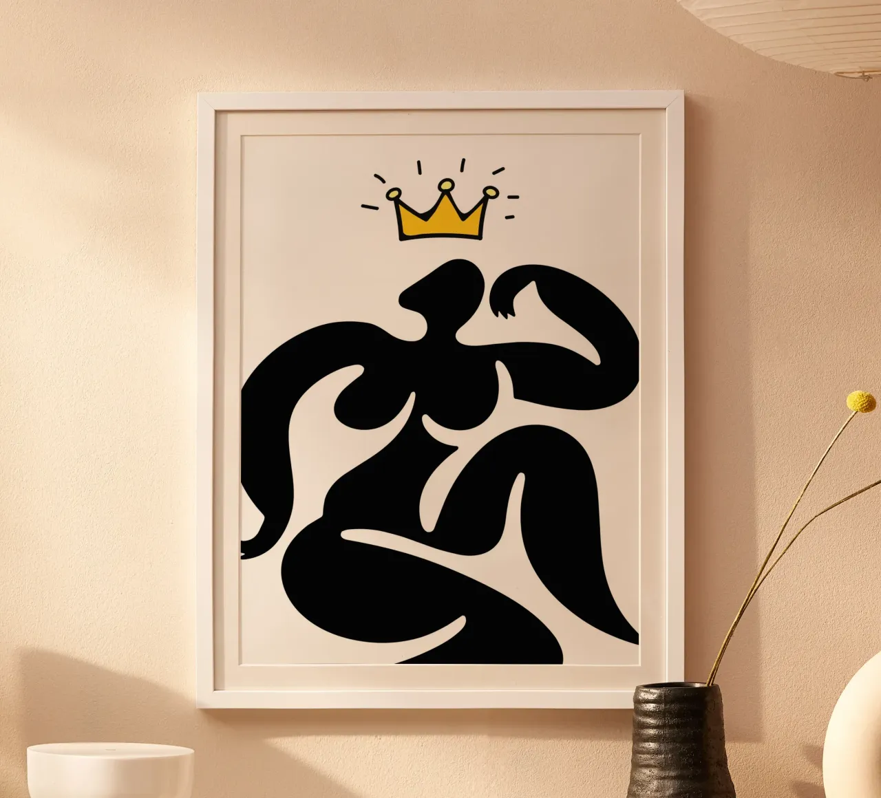 Pose with crown poster con telaio in legno da edsonramosart