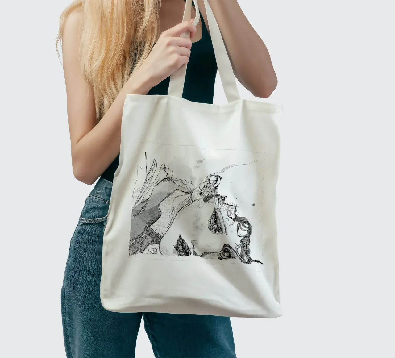 gaze bw tote bag by Giulio Iurissevich