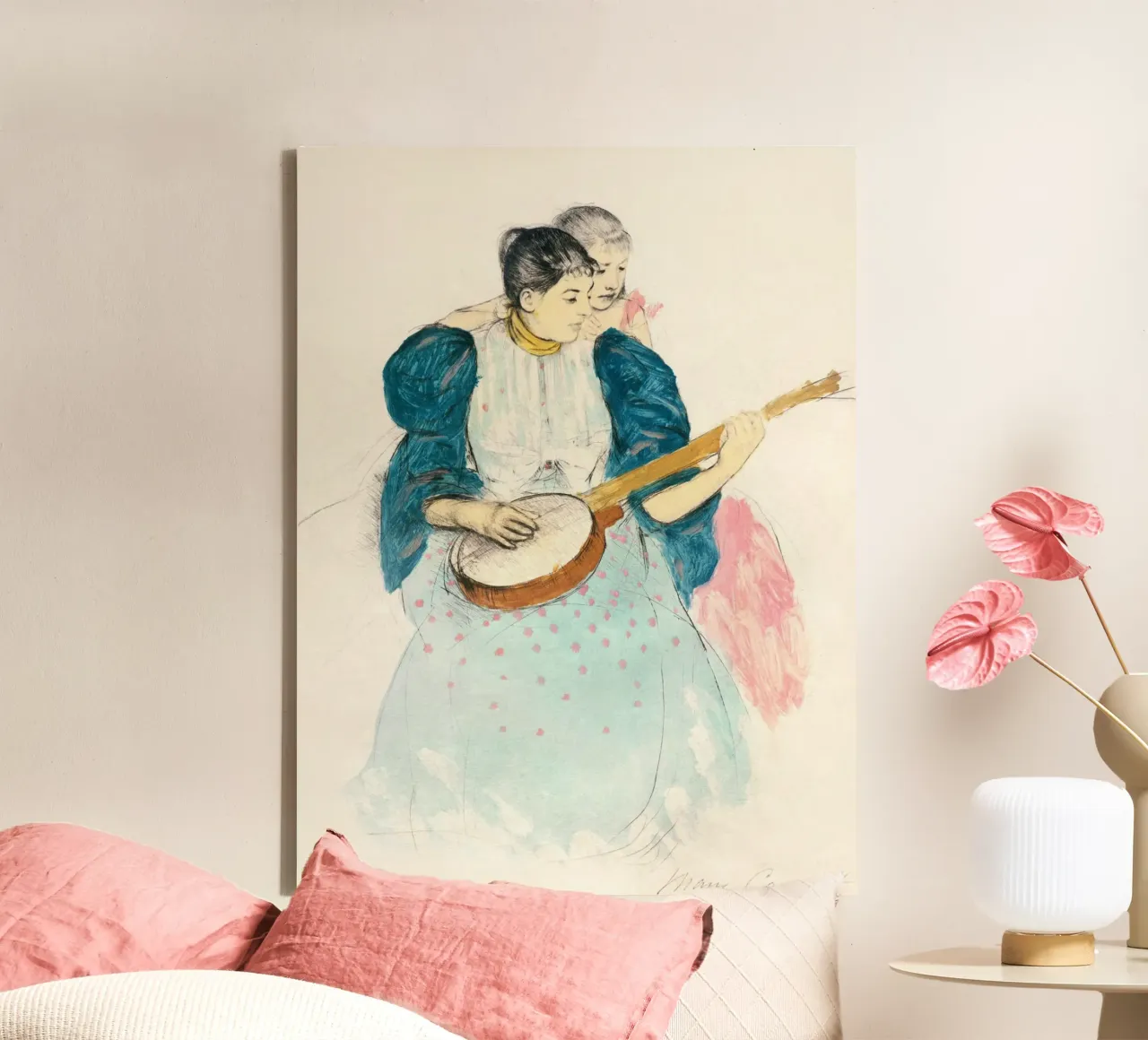 Gitarren-Stunde Instrument canvas with Floater frame by Second Canvas