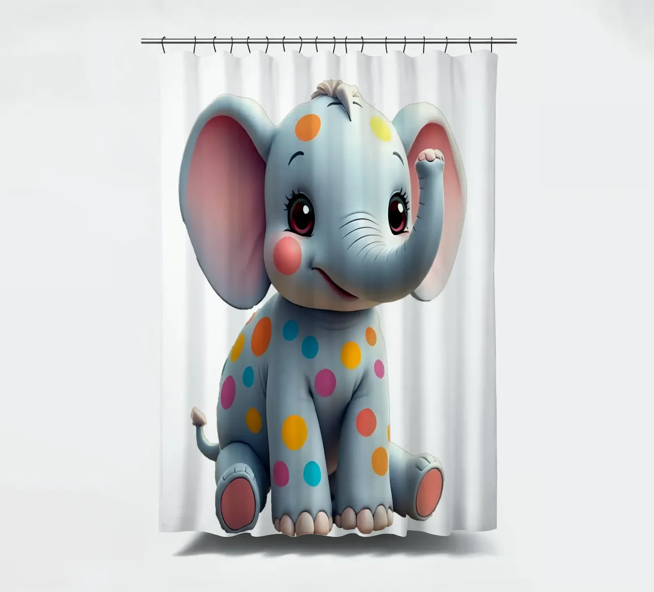 Elephant_5a shower curtain by Tierisch bunt by LK