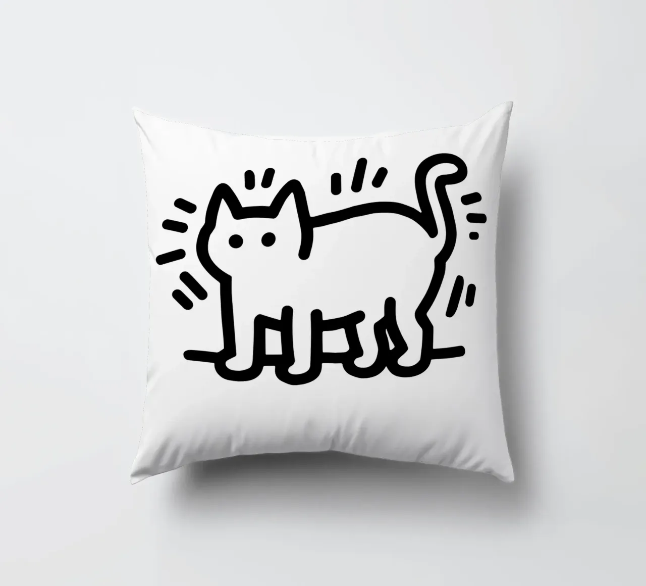 Cat in lines cuscino da edsonramosart
