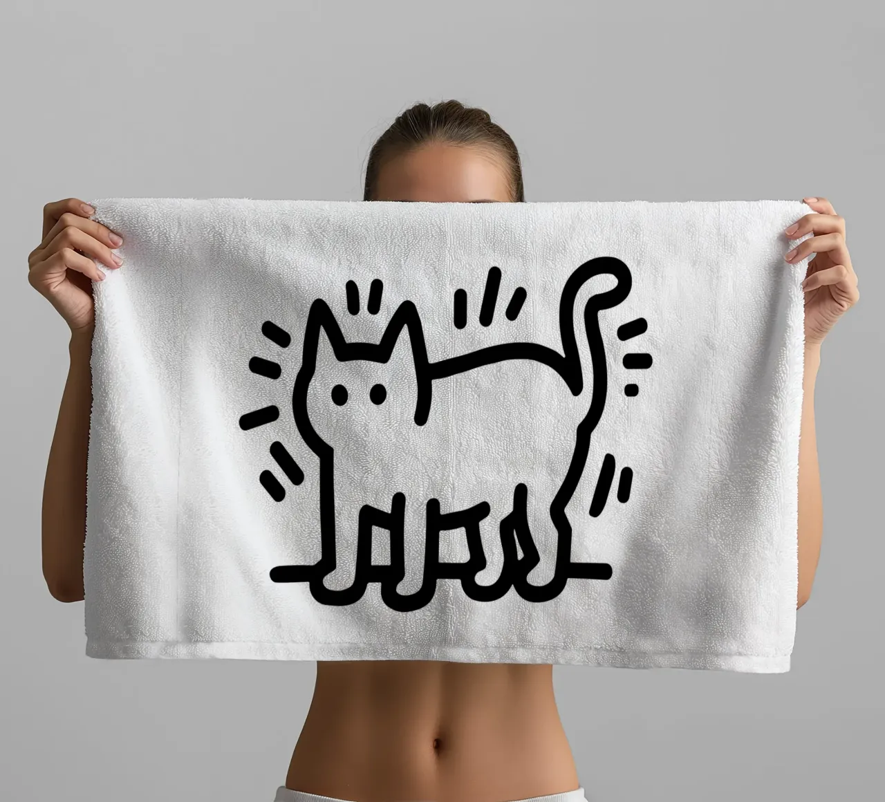 Cat in lines asciugamano da bagno da edsonramosart