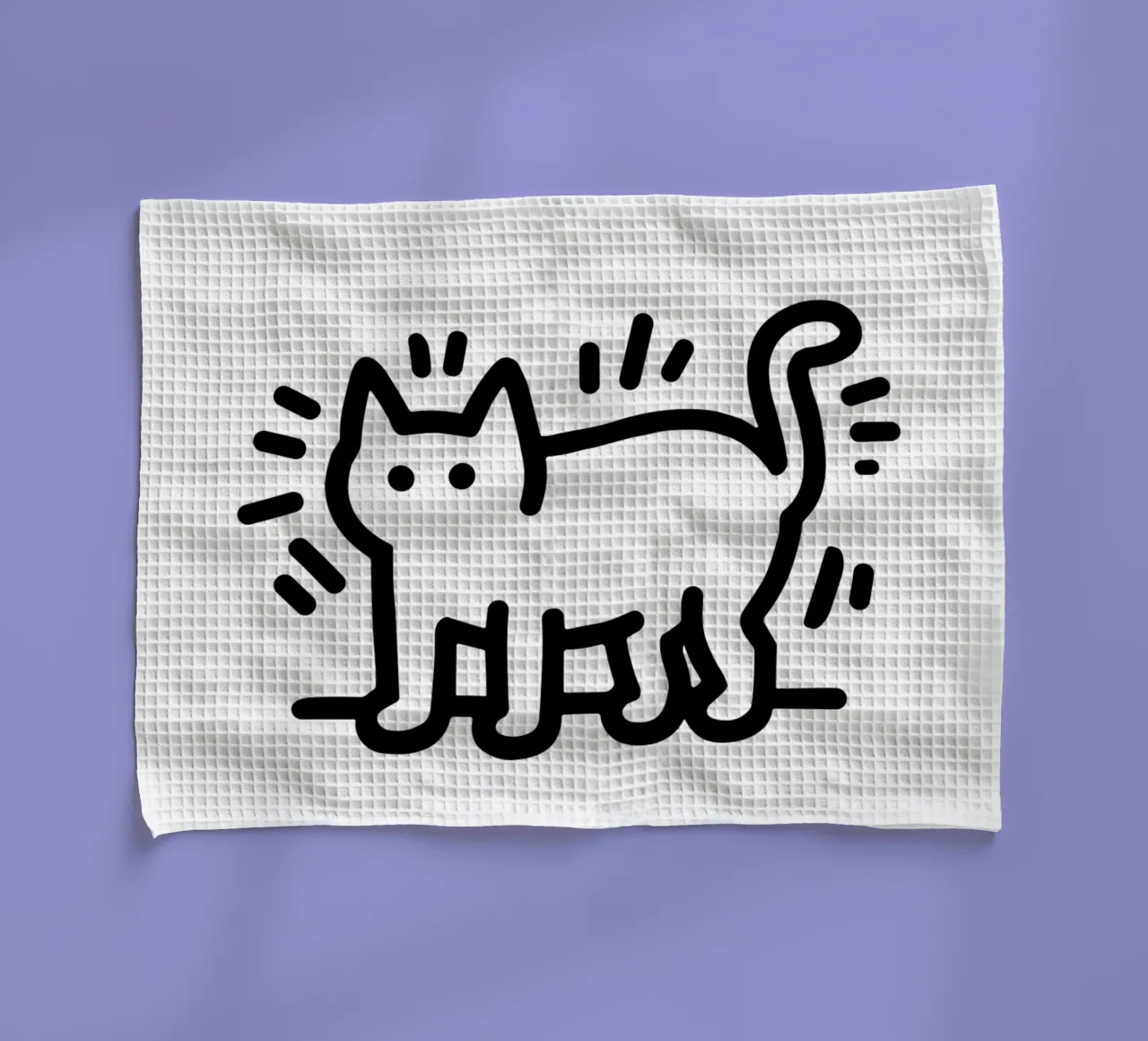 Cat in lines canovaccio da cucina da edsonramosart