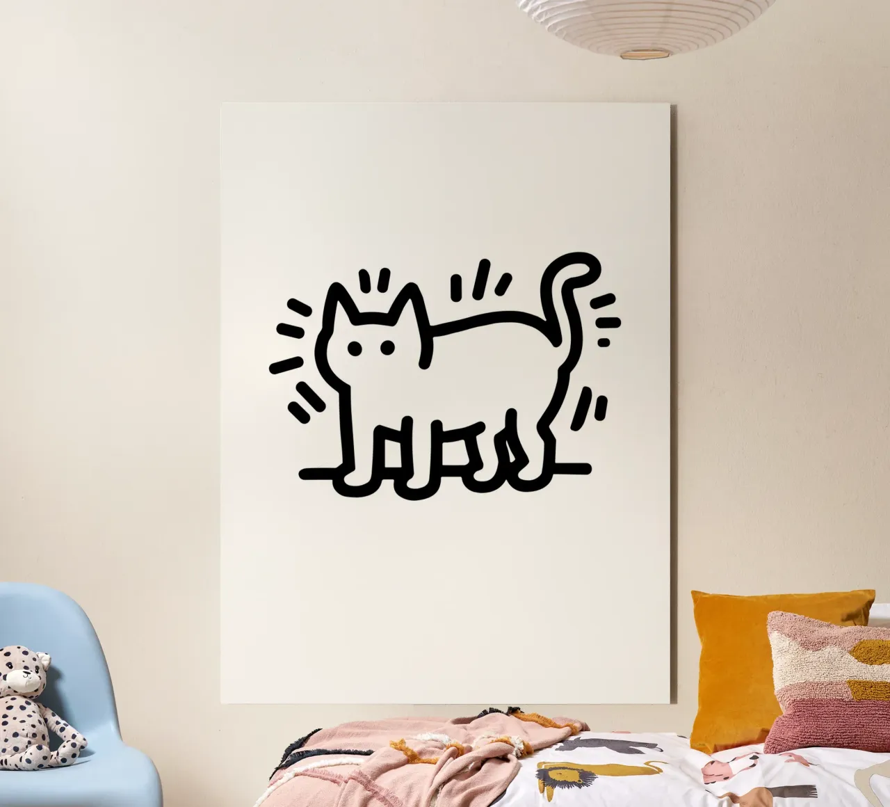 Cat in lines alluminio dibond da edsonramosart