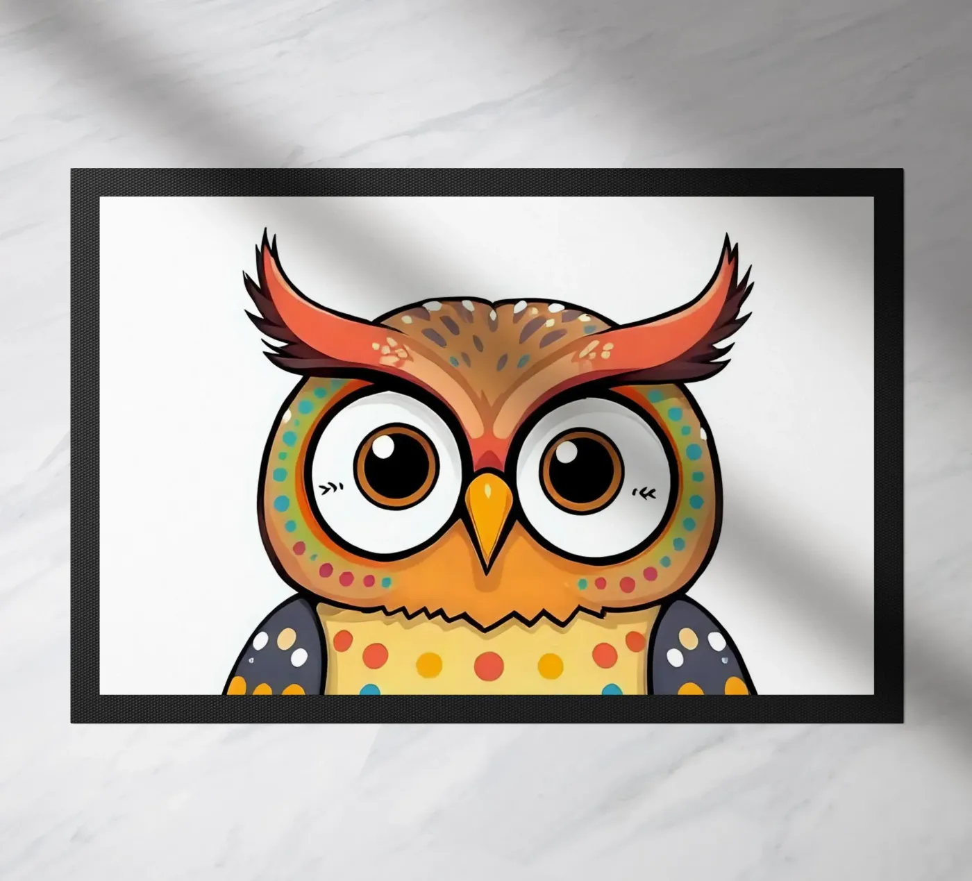 Eule_1 Fußmatte von Tierisch bunt by LK