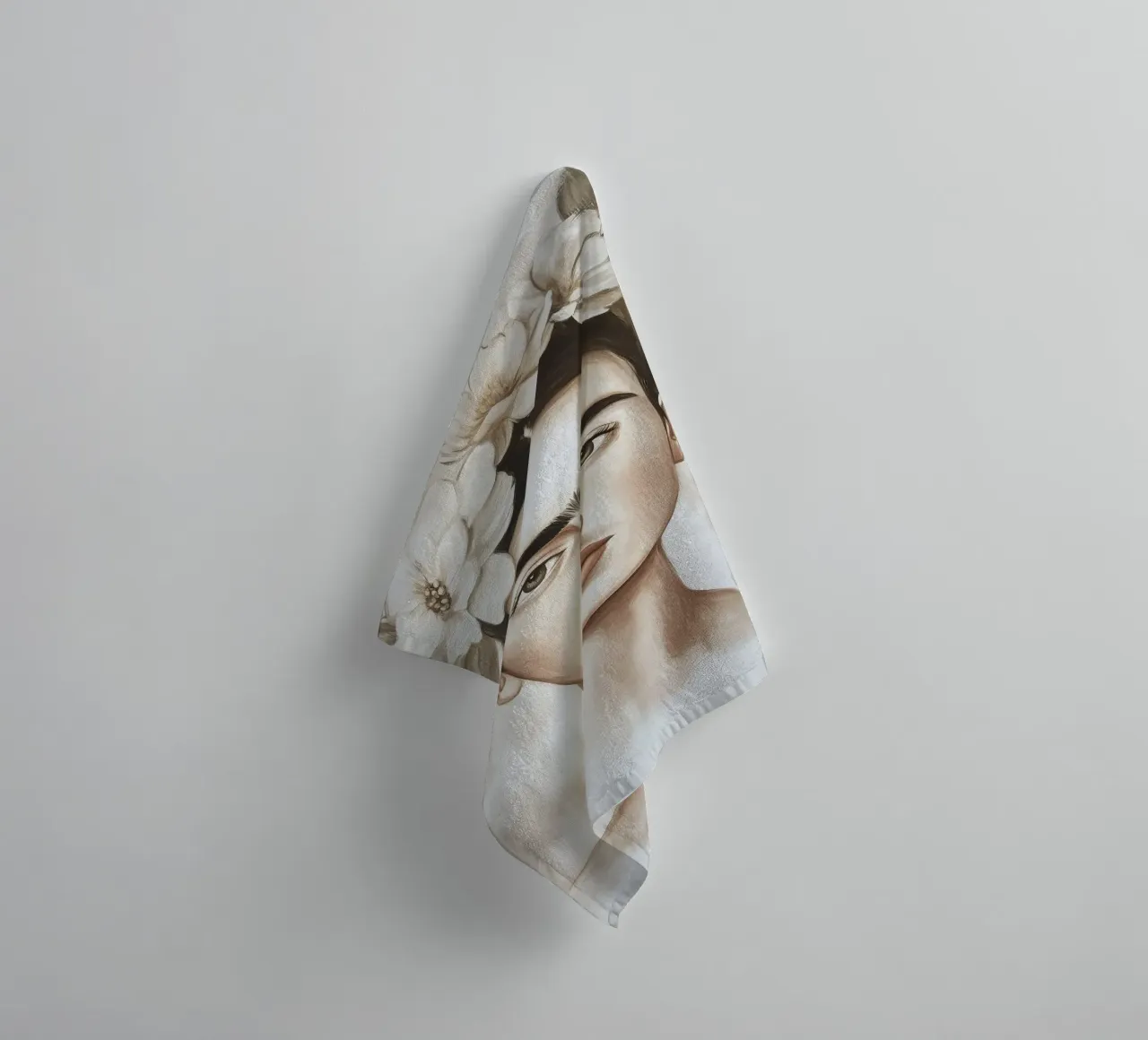 Delicate botany Frida towel by Carinaprint