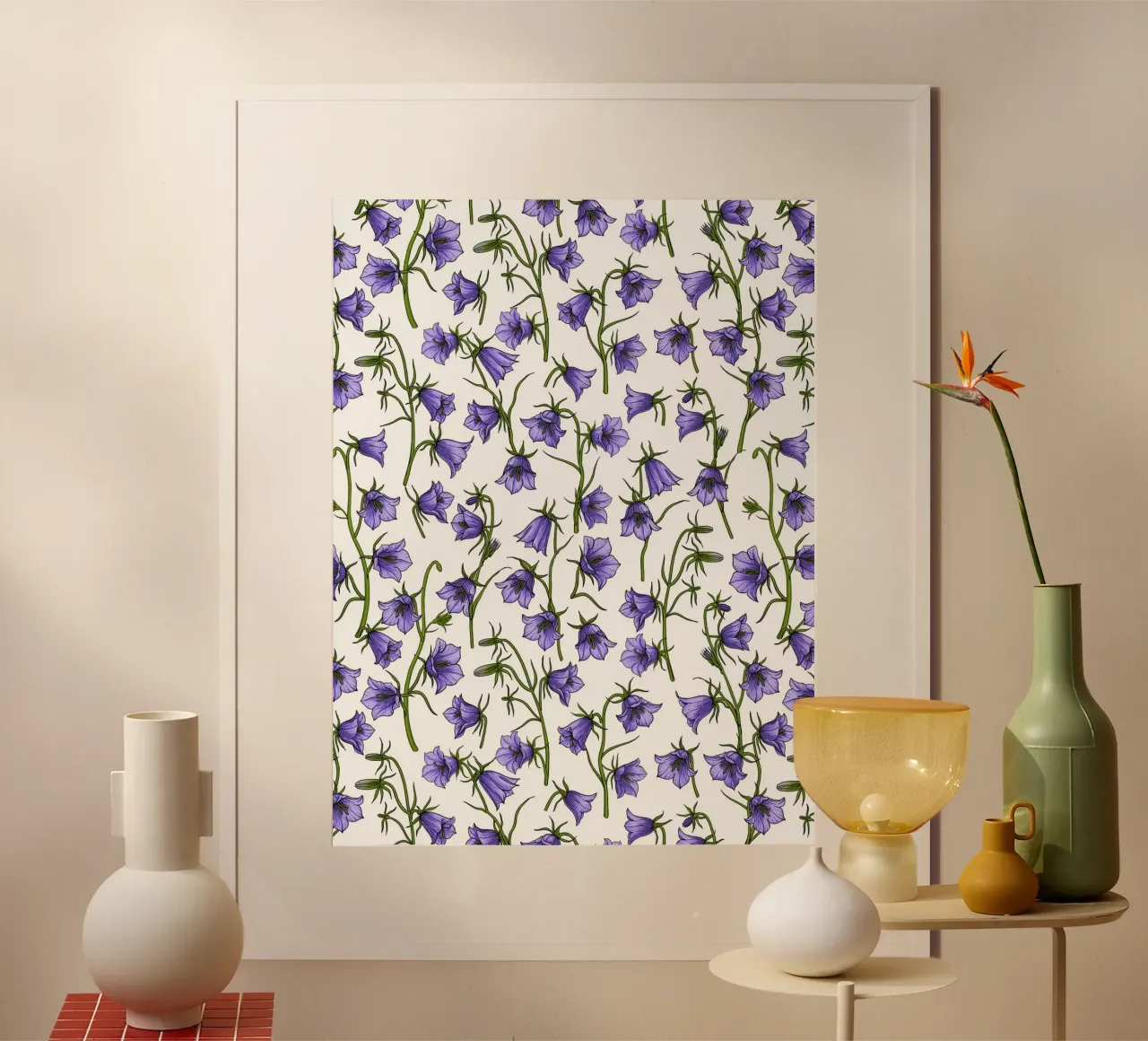 Mitternachtsglöckchen, Hasenglöckchen, Glockenblumen Poster von Painted Nature