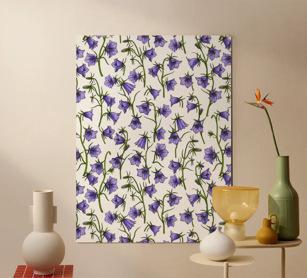 Mitternachtsglöckchen, Hasenglöckchen, Glockenblumen Poster von Painted Nature