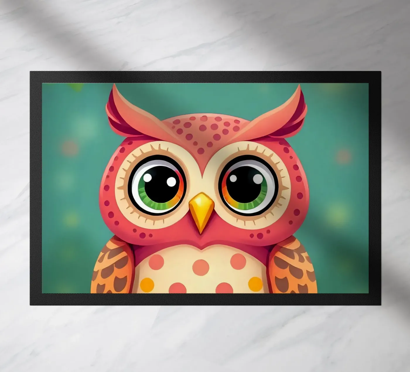 Owl_2 Fußmatte von Tierisch bunt by LK