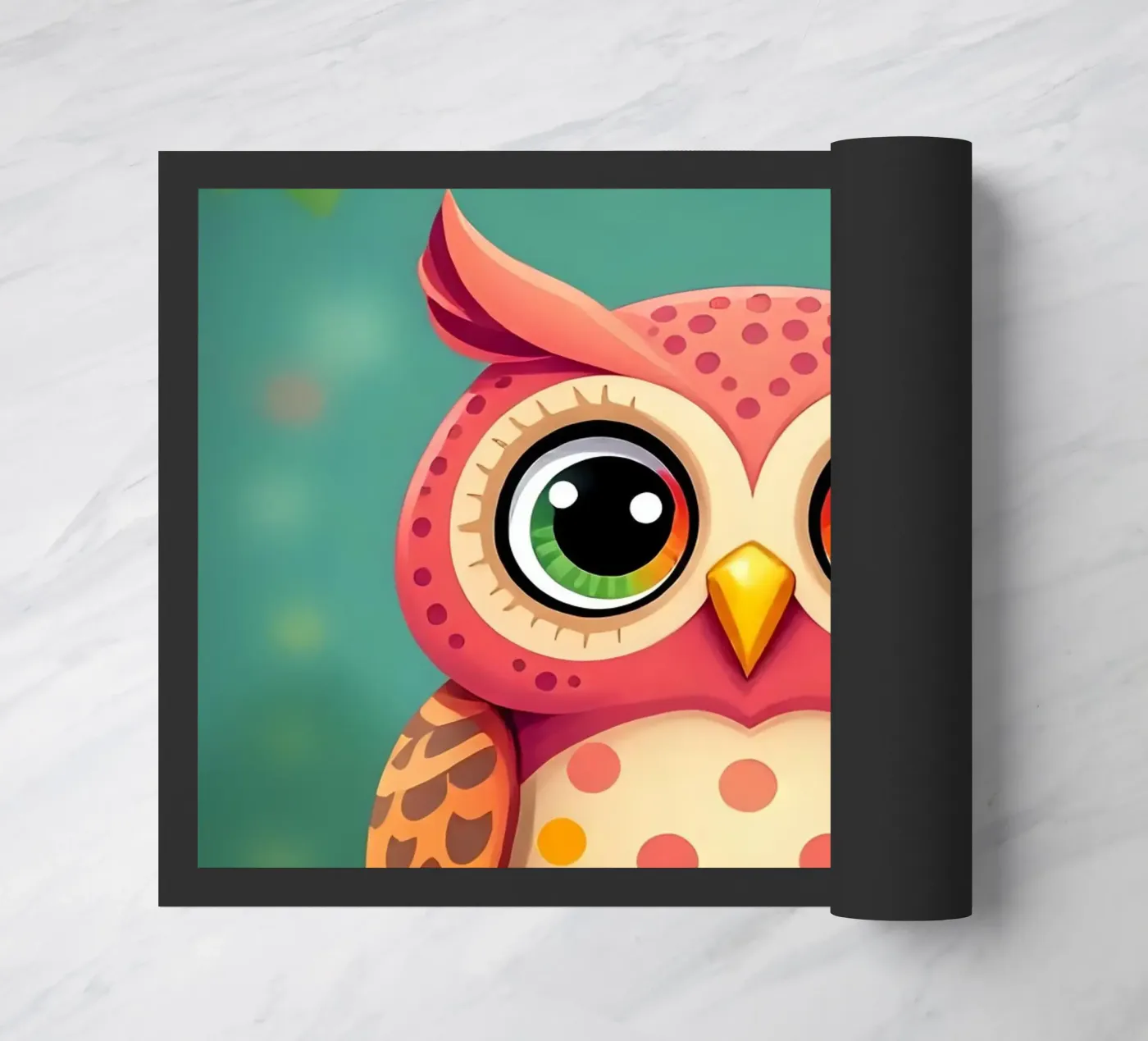 Owl_2 Fußmatte von Tierisch bunt by LK