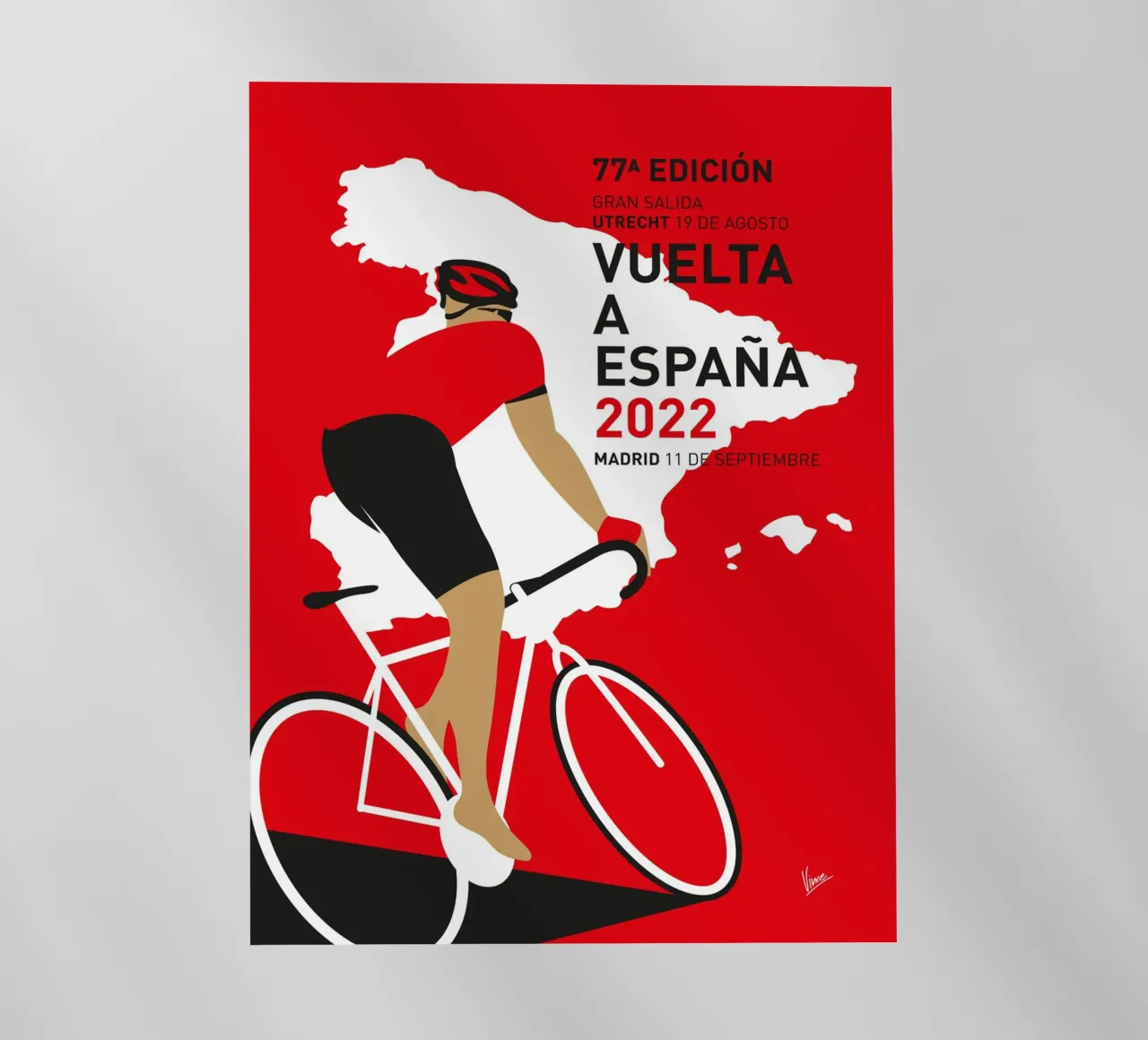 VUELTA A ESPANA POSTER 2022 pellicola backlit da Cycling Art