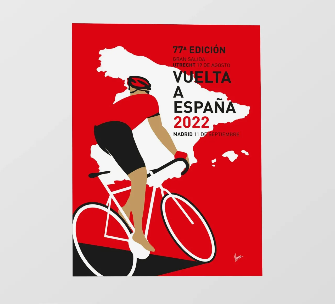 VUELTA A ESPANA POSTER 2022 pellicola backlit da Cycling Art