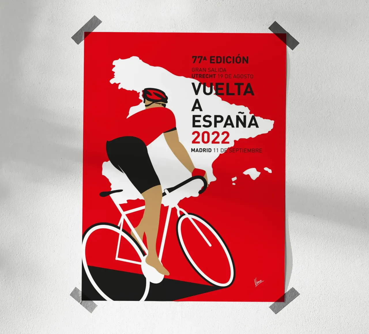 VUELTA A ESPANA POSTER 2022 poster con telaio in legno da Cycling Art