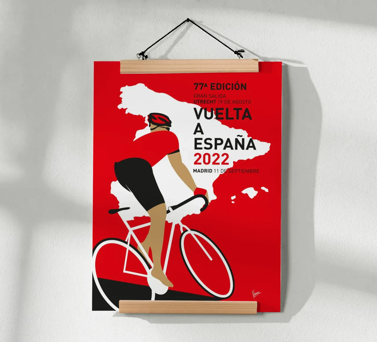 VUELTA A ESPANA POSTER 2022 poster con telaio in legno da Cycling Art