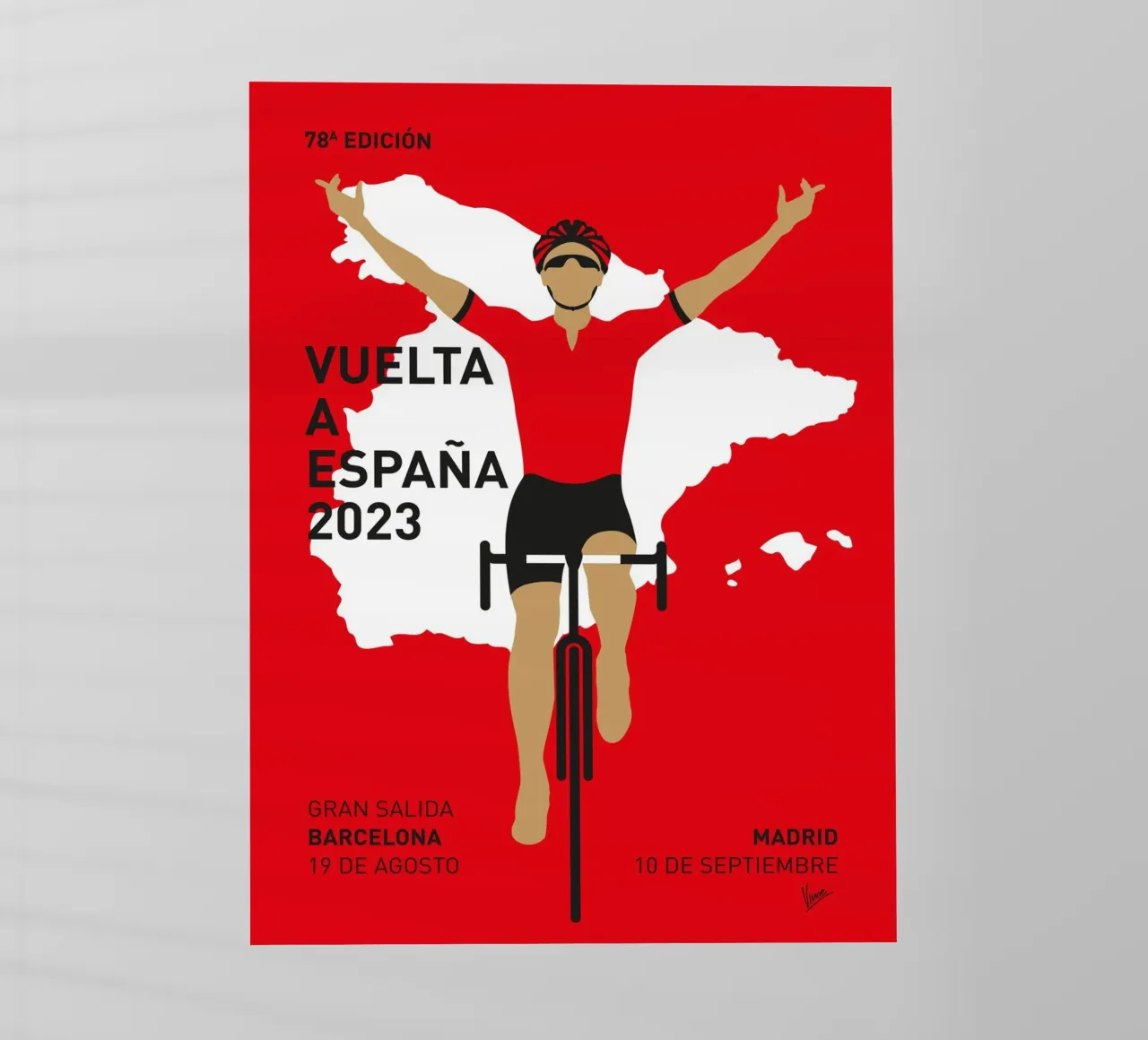 VUELTA A ESPANA POSTER 2023 pellicola backlit da Cycling Art