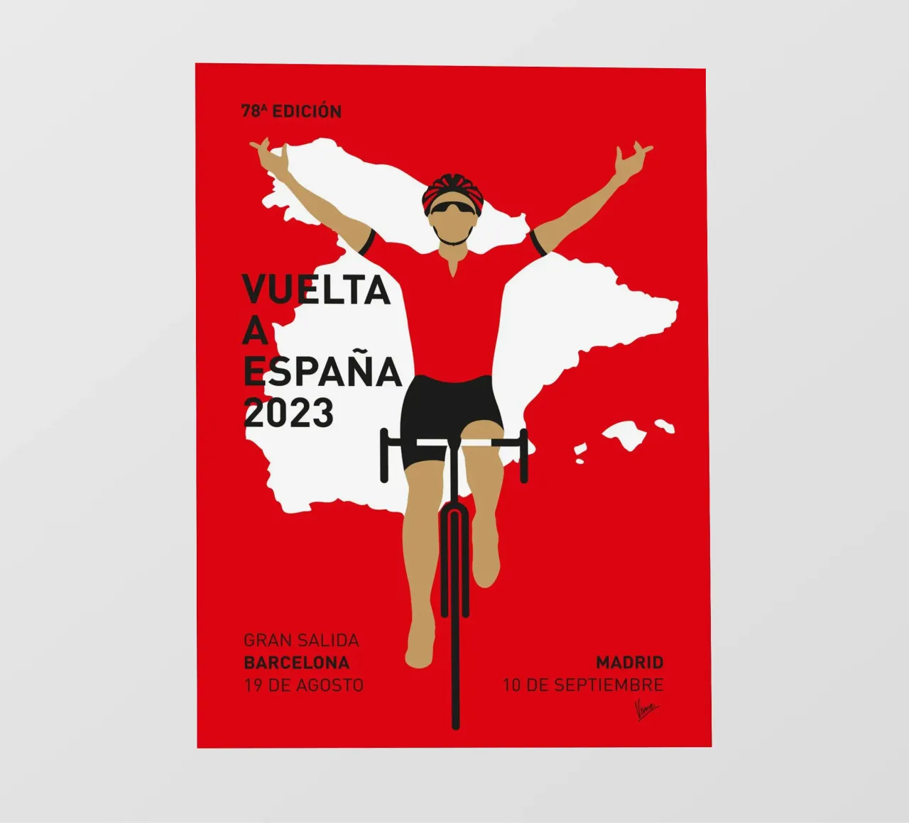 VUELTA A ESPANA POSTER 2023 pellicola backlit da Cycling Art
