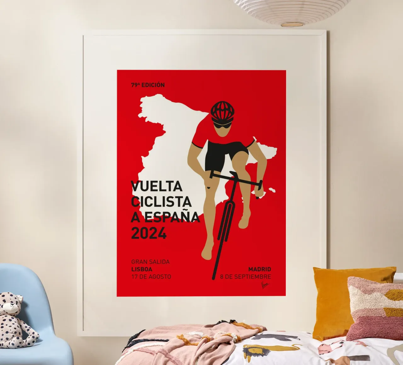 VUELTA A ESPANA POSTER 2024 poster con telaio in plastica da Cycling Art