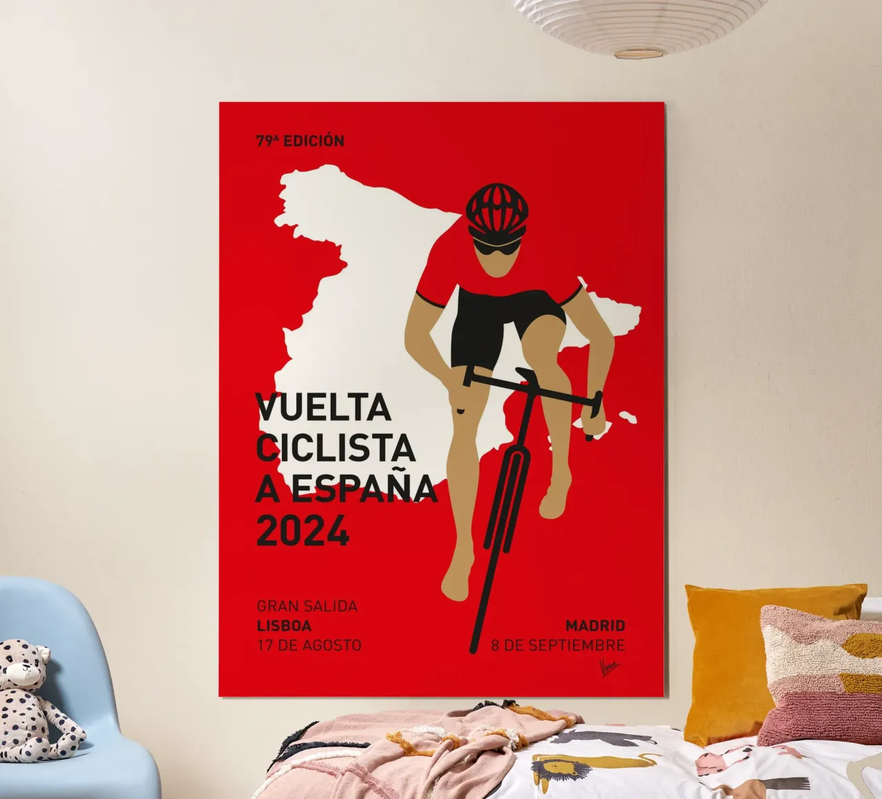 VUELTA A ESPANA POSTER 2024 poster con telaio in plastica da Cycling Art