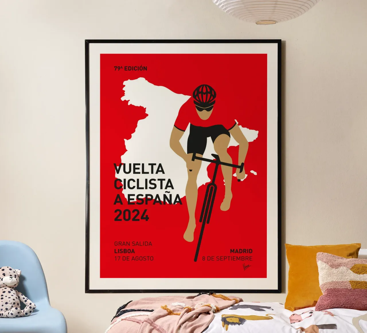 VUELTA A ESPANA POSTER 2024 poster con telaio in plastica da Cycling Art