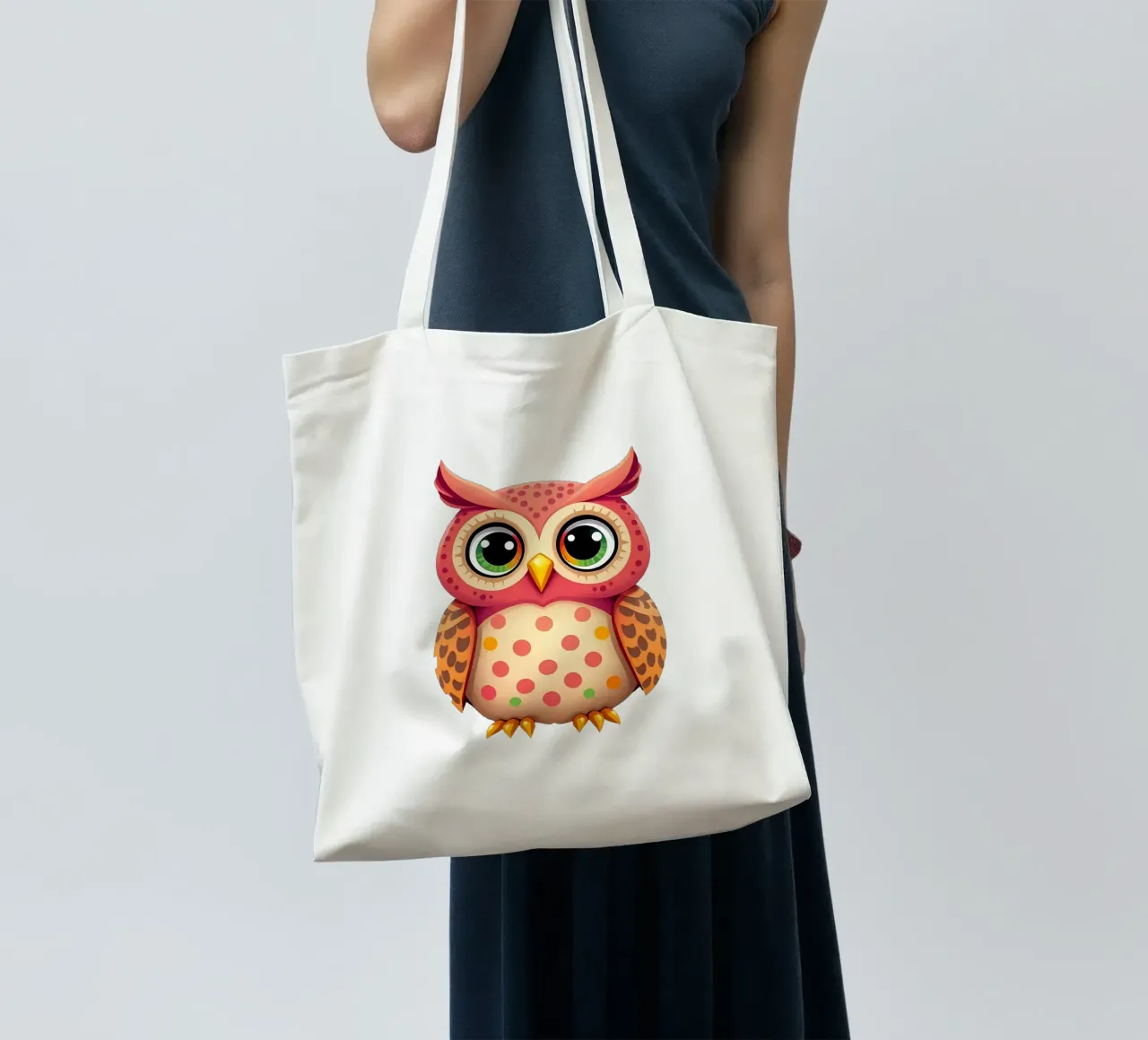 Gufo_2a borsa in juta da Tierisch bunt by LK