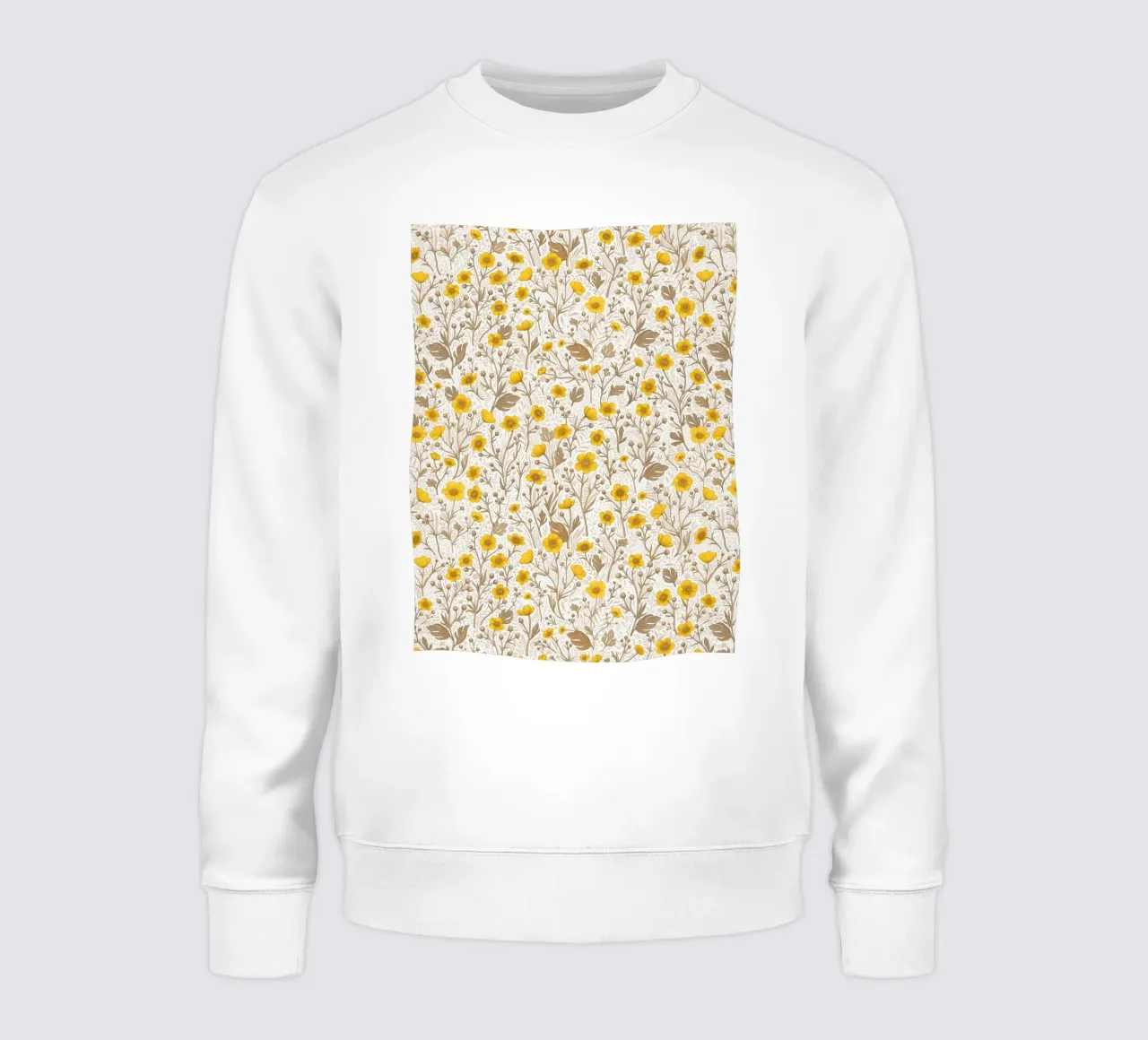 Ranuncoli, giallo e marrone felpa da Painted Nature