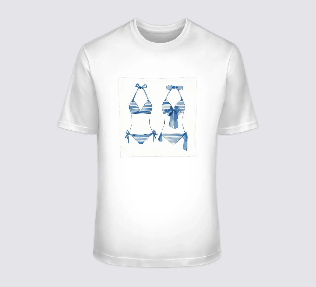 bikini a righe blu t-shirt da Carinaprint