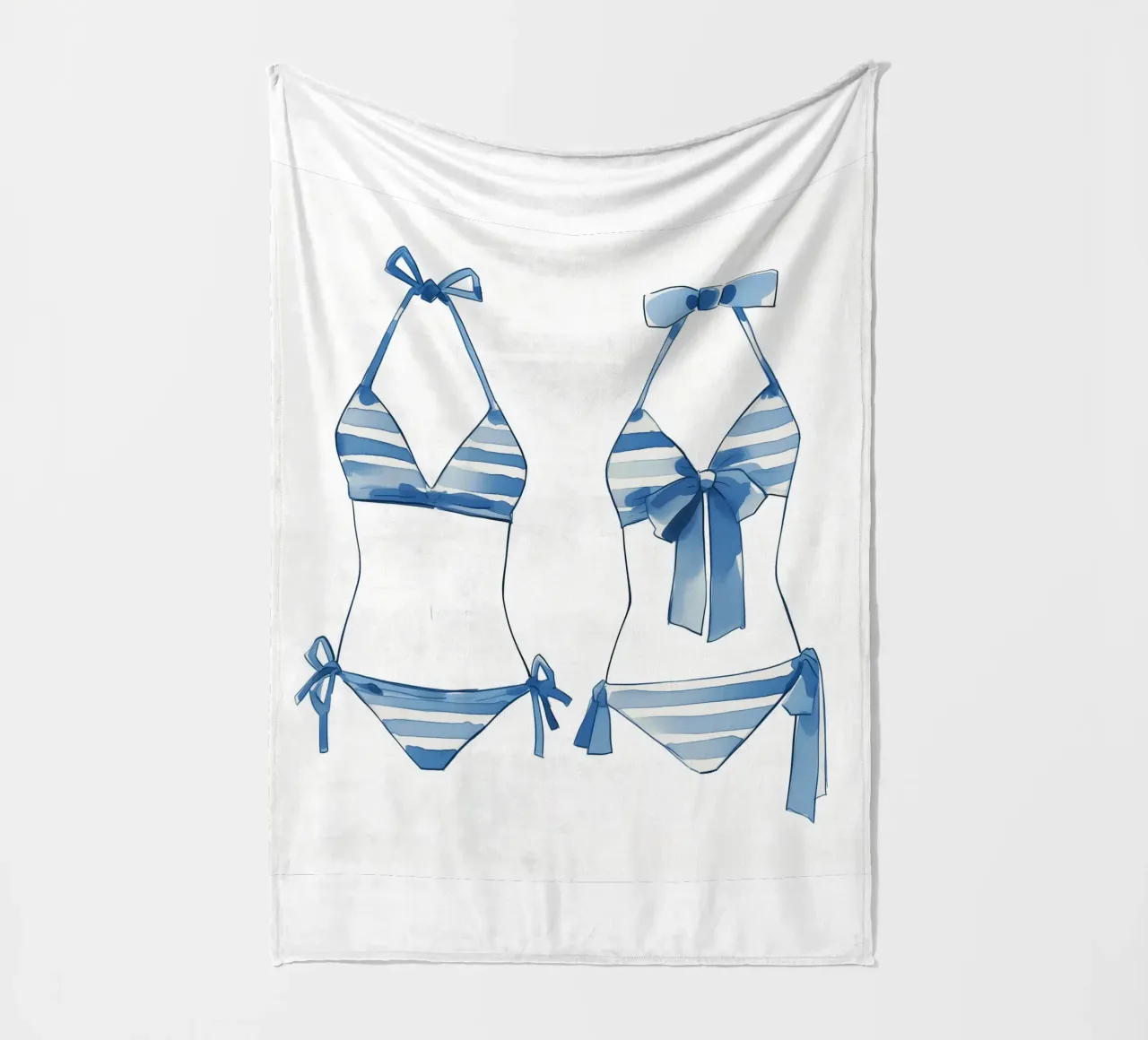 bikini a righe blu coperta in pile da Carinaprint