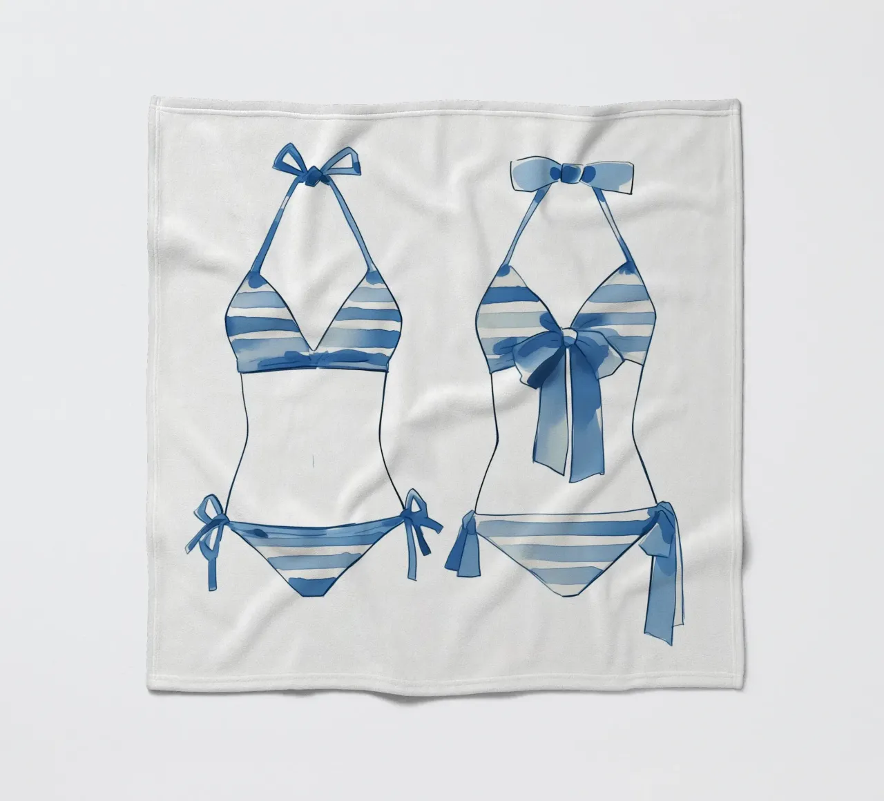 bikini a righe blu coperta in pile da Carinaprint
