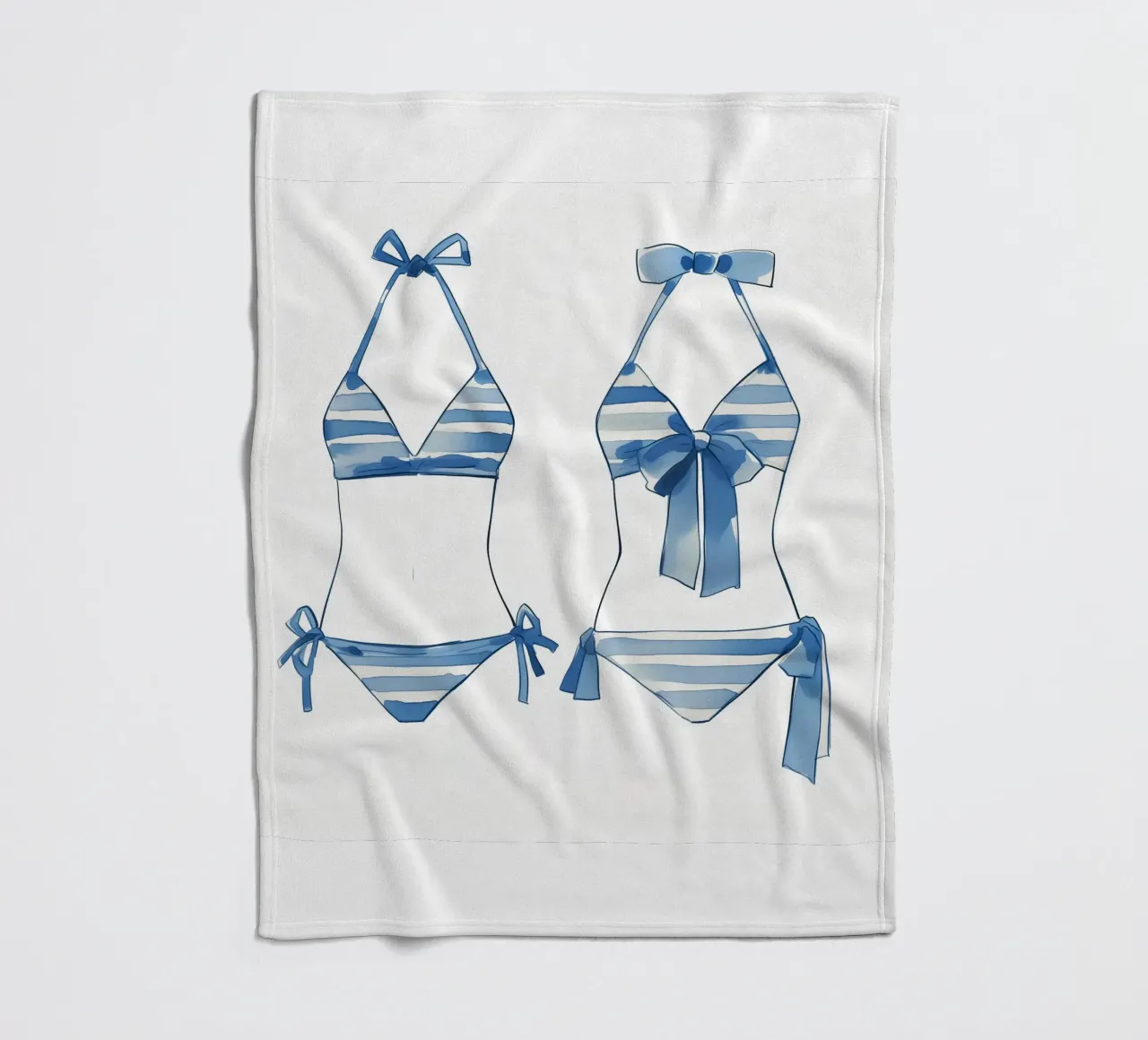 bikini a righe blu coperta in pile da Carinaprint