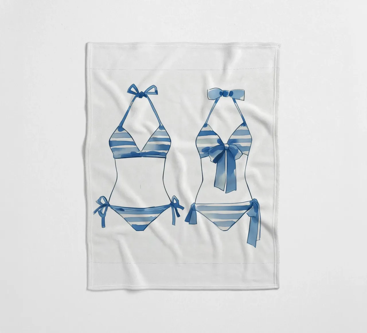 bikini a righe blu coperta in pile da Carinaprint