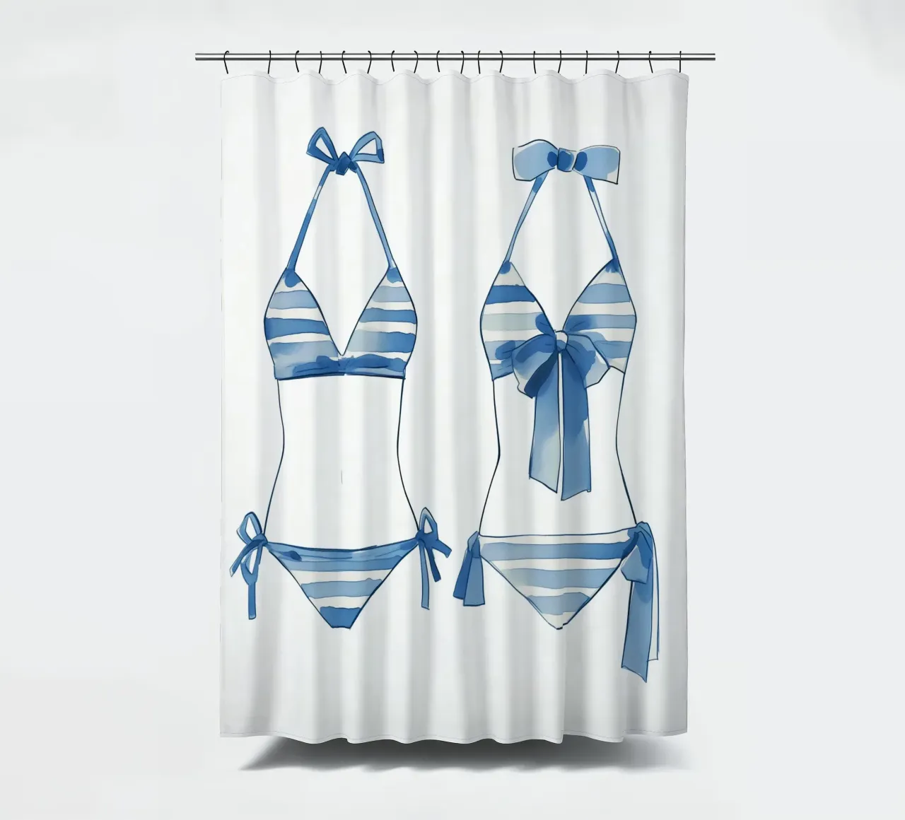 bikini a righe blu tenda da doccia da Carinaprint