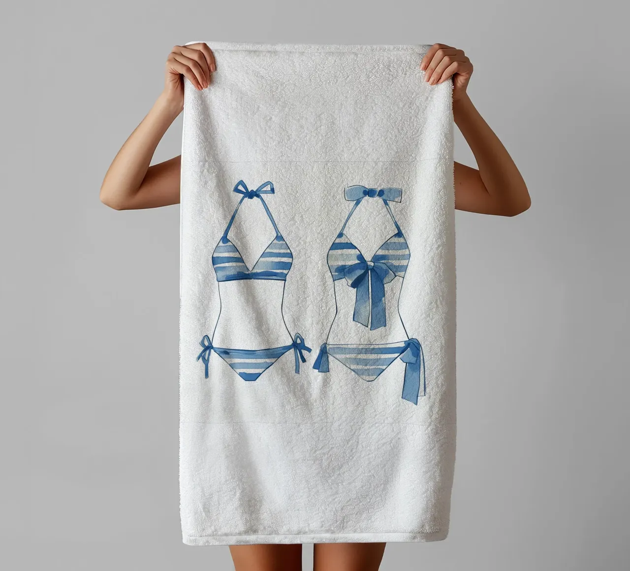 bikini a righe blu asciugamano da bagno da Carinaprint