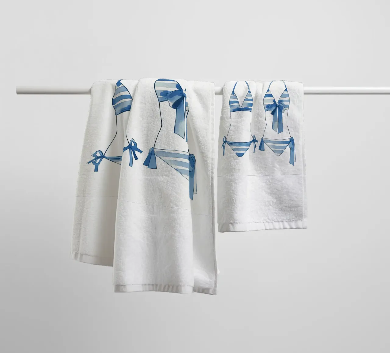 bikini a righe blu asciugamano da bagno da Carinaprint