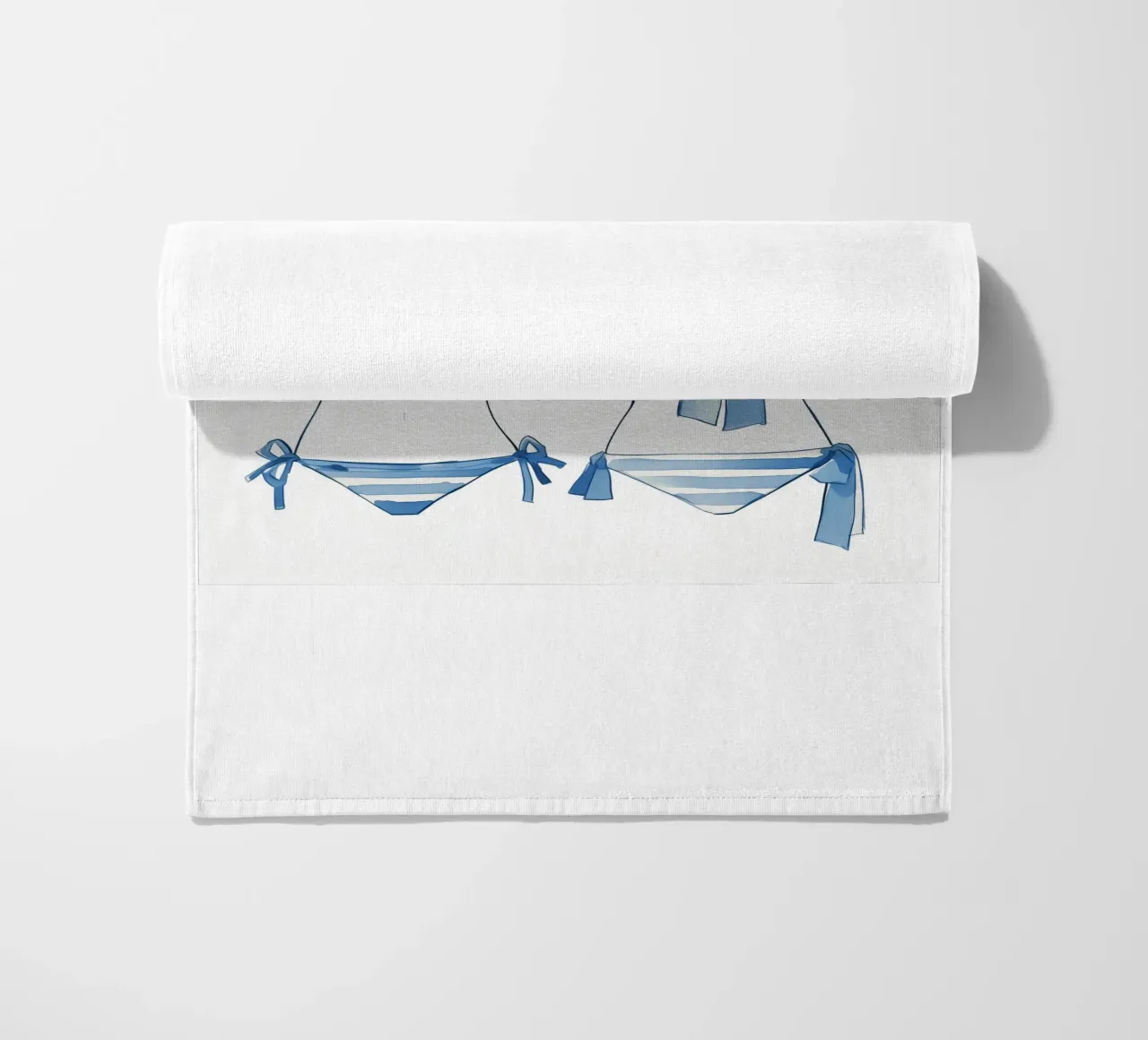 bikini a righe blu telo mare da Carinaprint