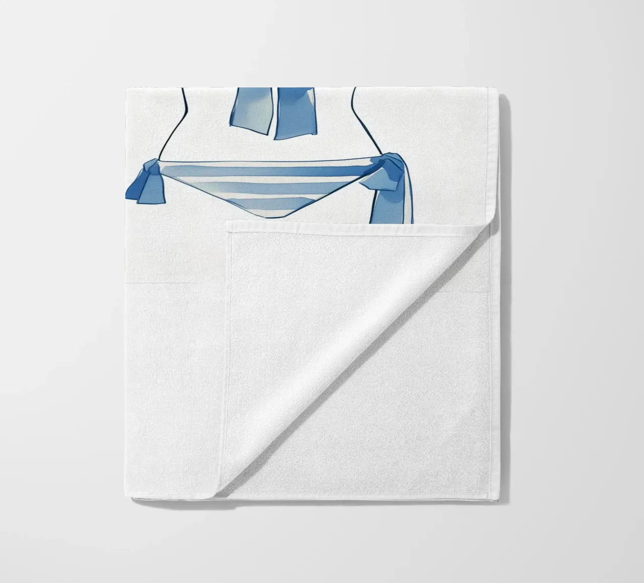 bikini a righe blu telo mare da Carinaprint
