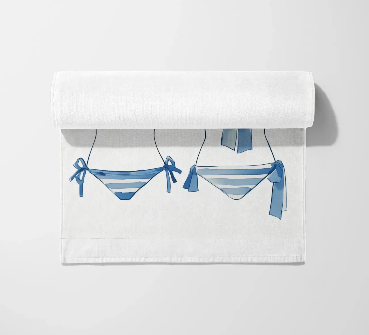bikini a righe blu telo mare da Carinaprint