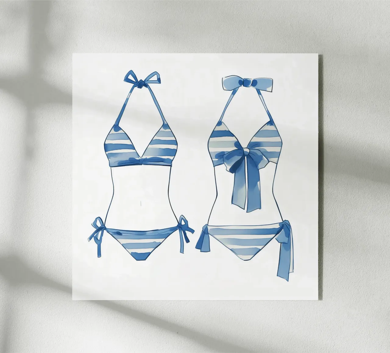 bikini a righe blu plexiglass da Carinaprint