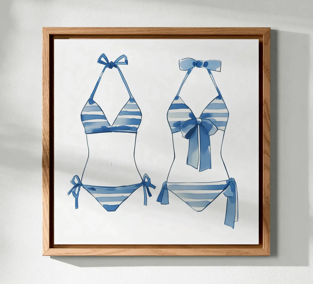 bikini a righe blu alluminio dibond da Carinaprint