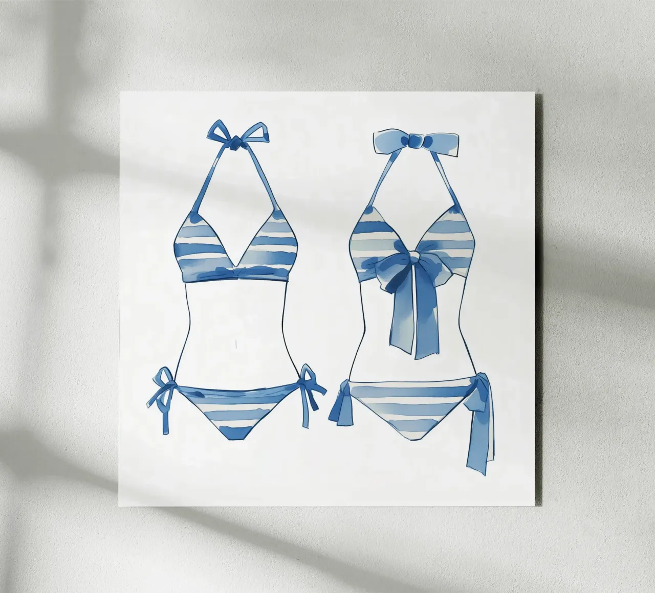 bikini a righe blu alluminio dibond da Carinaprint