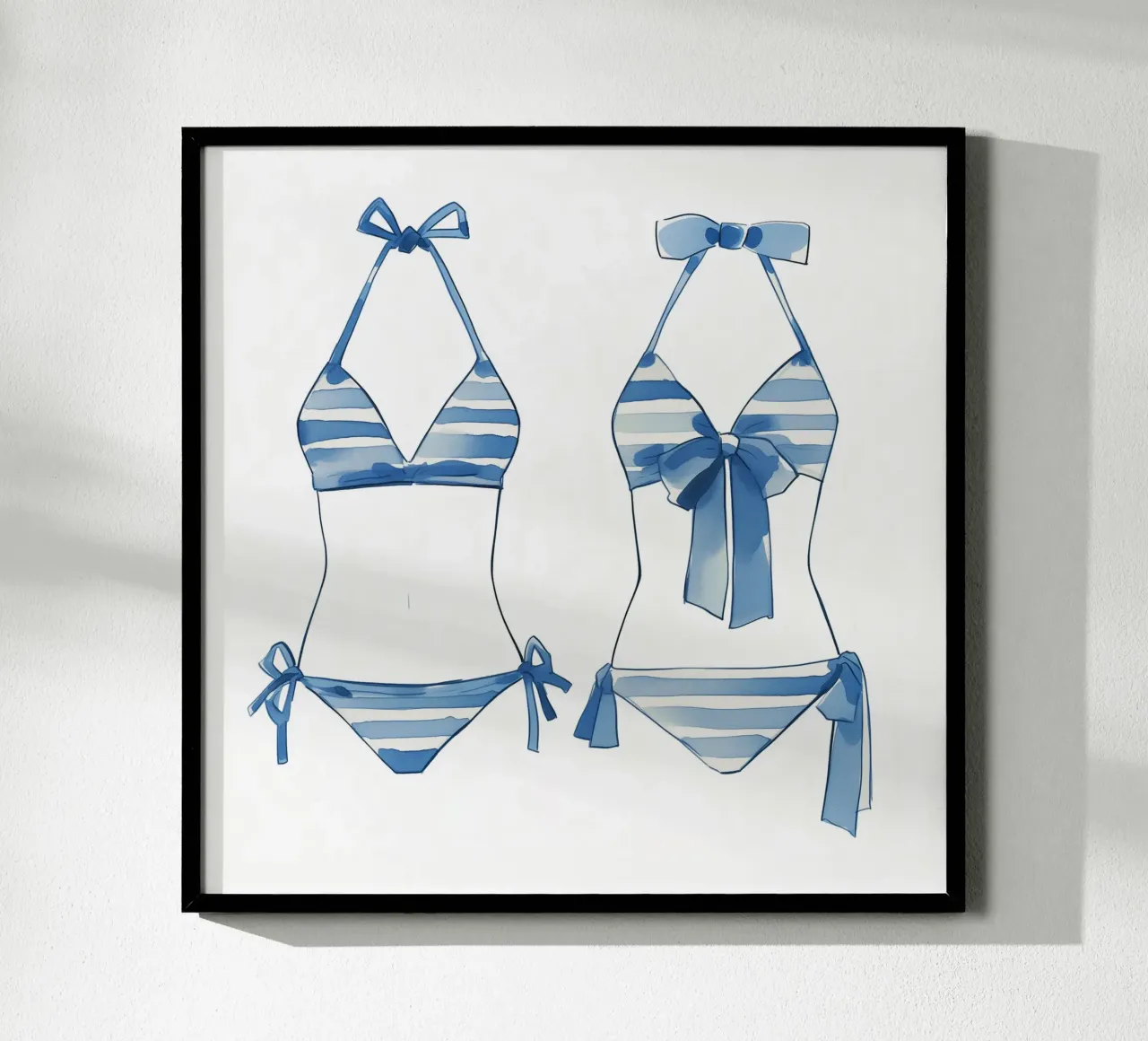 bikini a righe blu poster da Carinaprint
