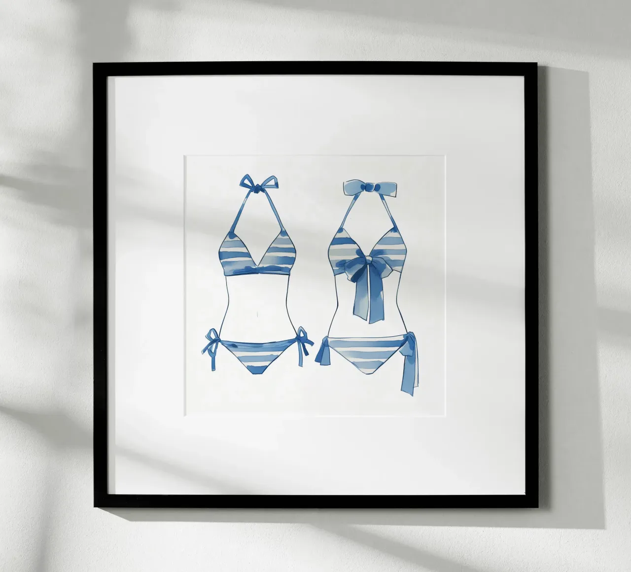 bikini a righe blu poster da Carinaprint