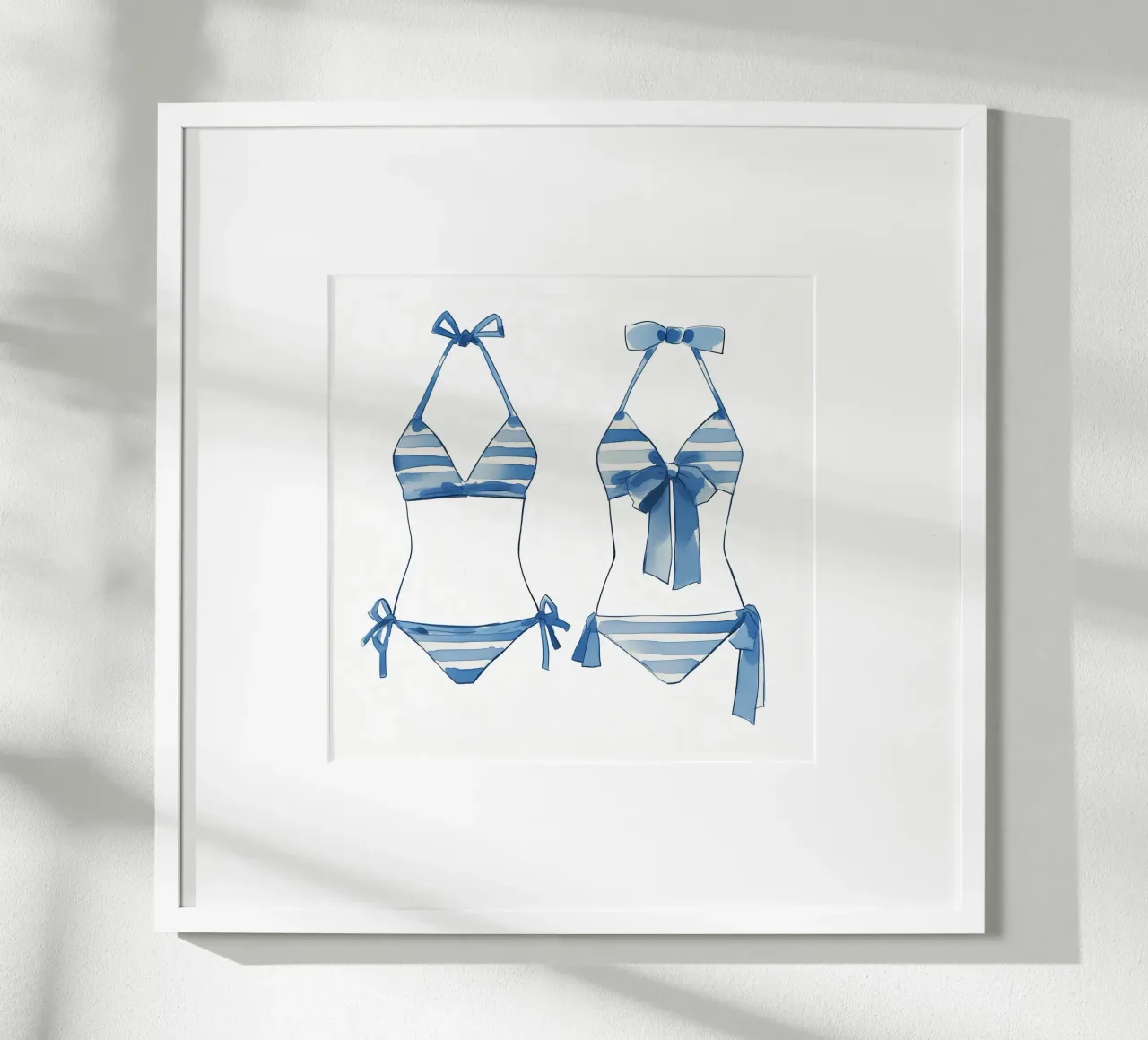 bikini a righe blu poster da Carinaprint