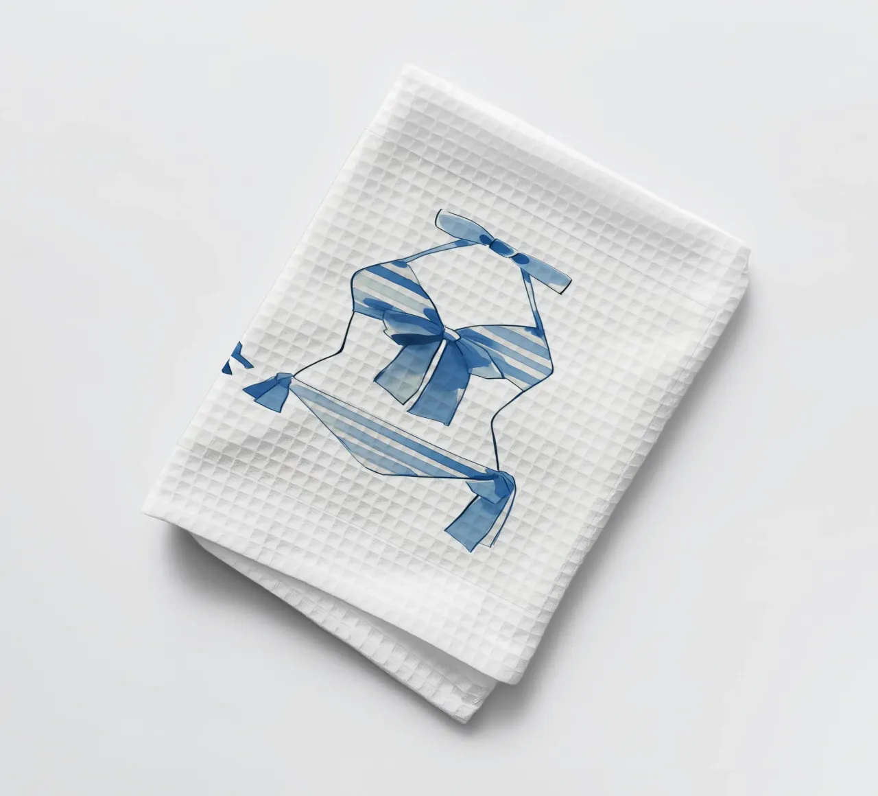 bikini a righe blu canovaccio da cucina da Carinaprint