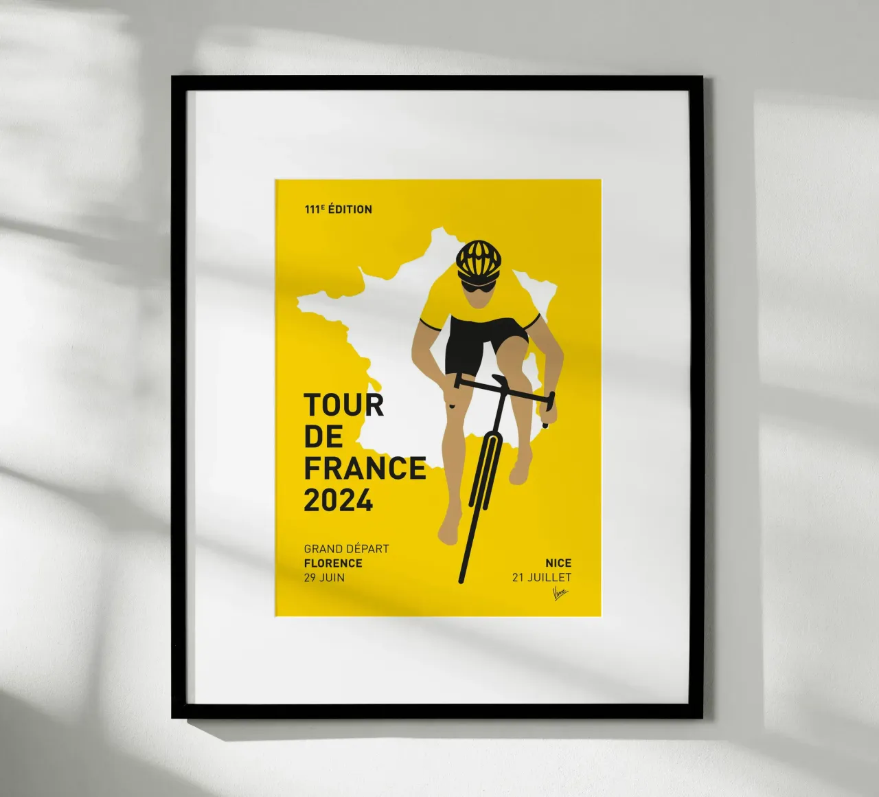TOUR DE FRANCE POSTER 2024 poster da Cycling Art