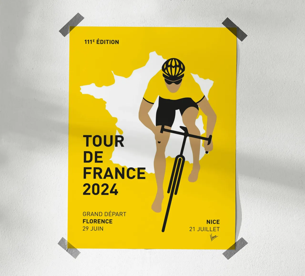 TOUR DE FRANCE POSTER 2024 poster da Cycling Art