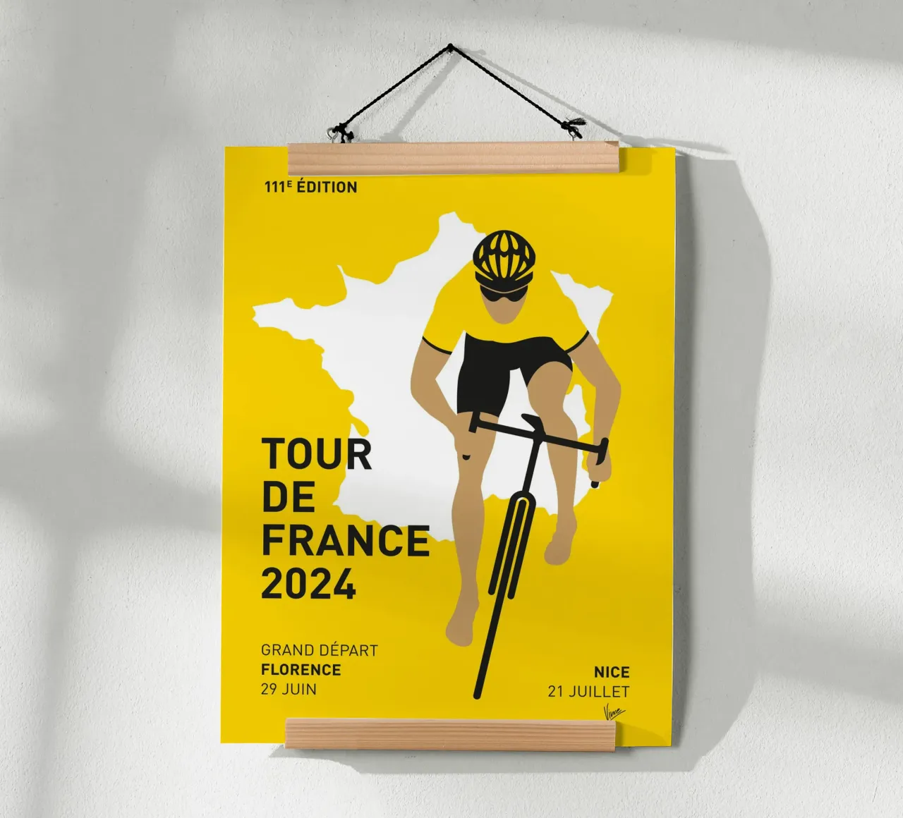 TOUR DE FRANCE POSTER 2024 poster da Cycling Art