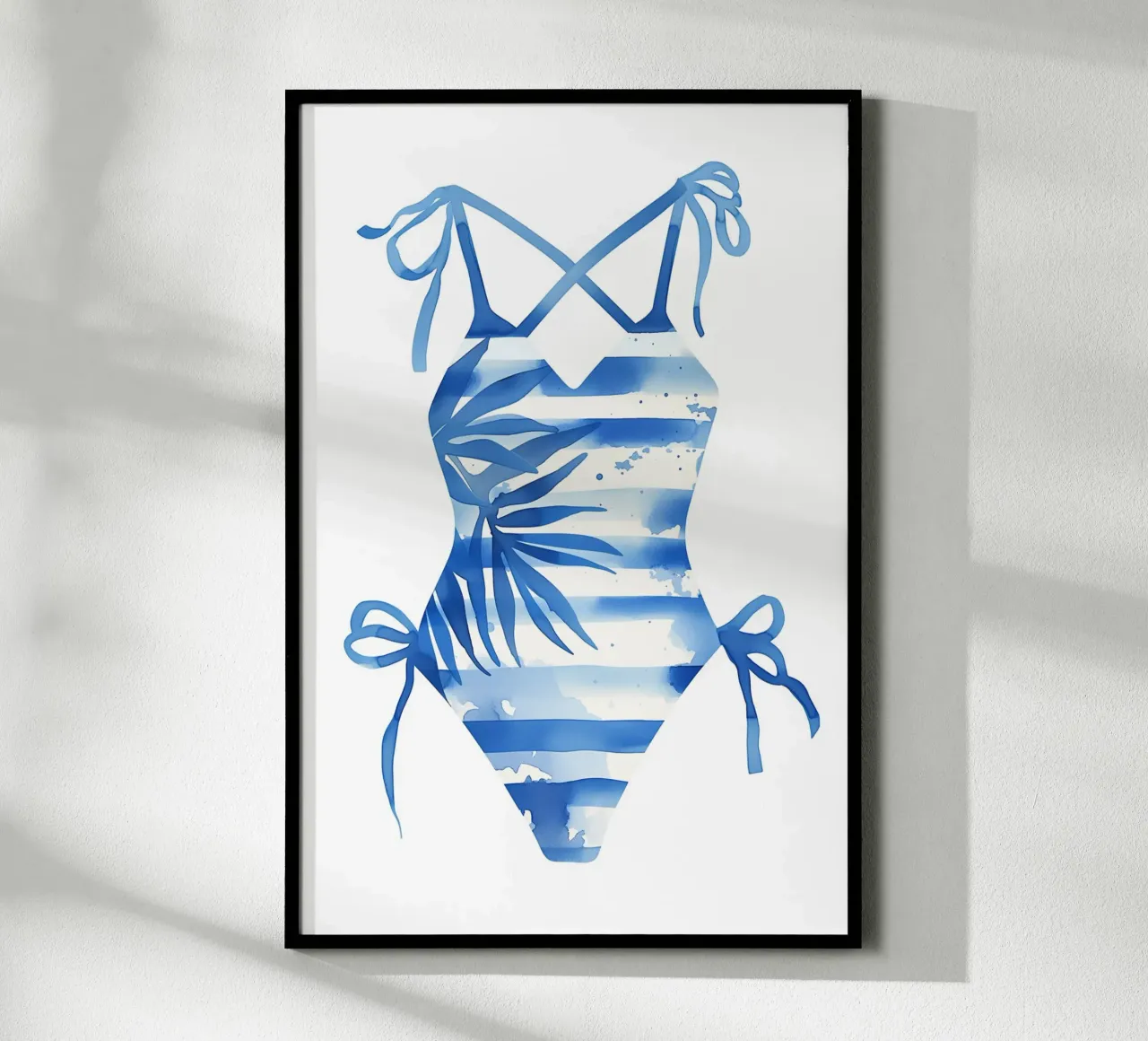 Badeanzug mit Streifenmuster Poster von Carinaprint